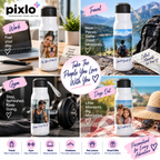 Personalised Photo & Message Travel Bottle – Upload Your Own Photo and Message | Custom Photo Water Bottle