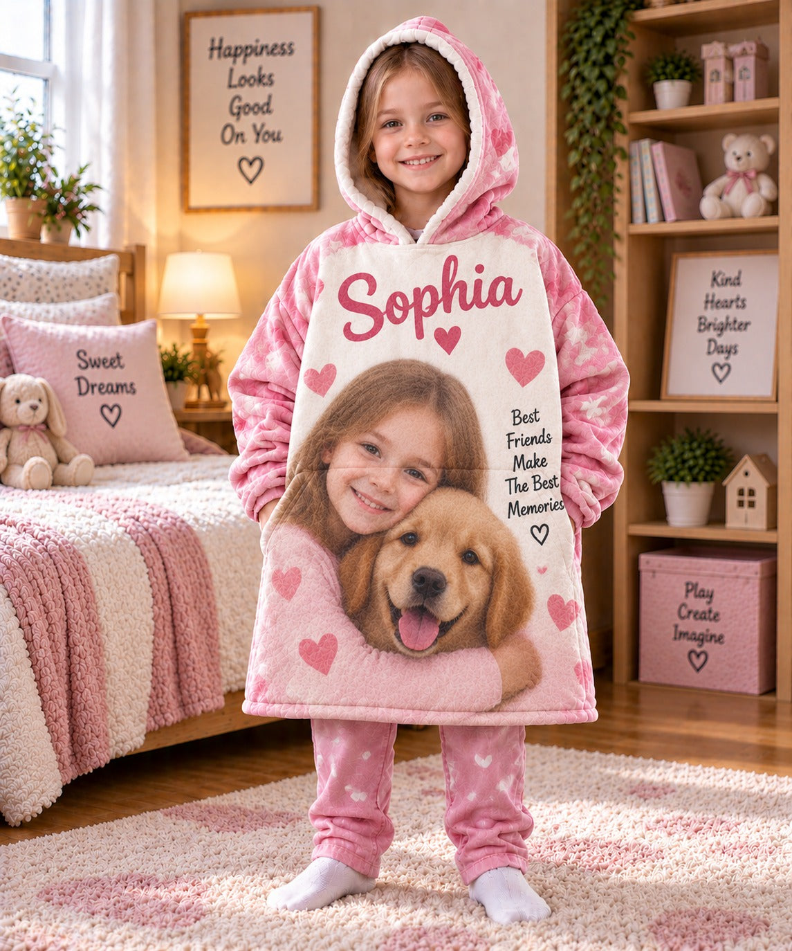 Personalised Kids Oversized Hoodie – Upload Your Own Photo | Cosy Wearable Blanket