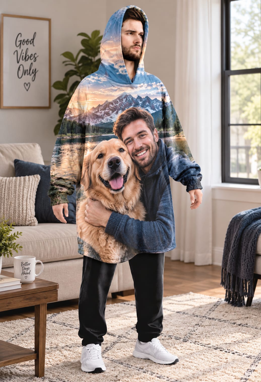 Personalised Giant Hoodie for Adults – Upload Your Own Photo | Oversized Wearable Blanket
