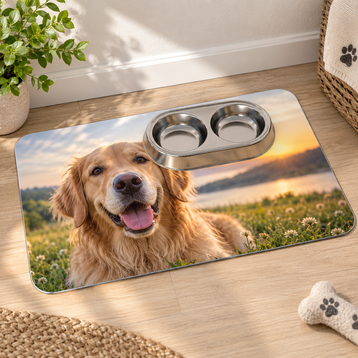 Personalised Pet Feeding Mat – Upload Your Own Photo | Custom Dog & Cat Food Mat