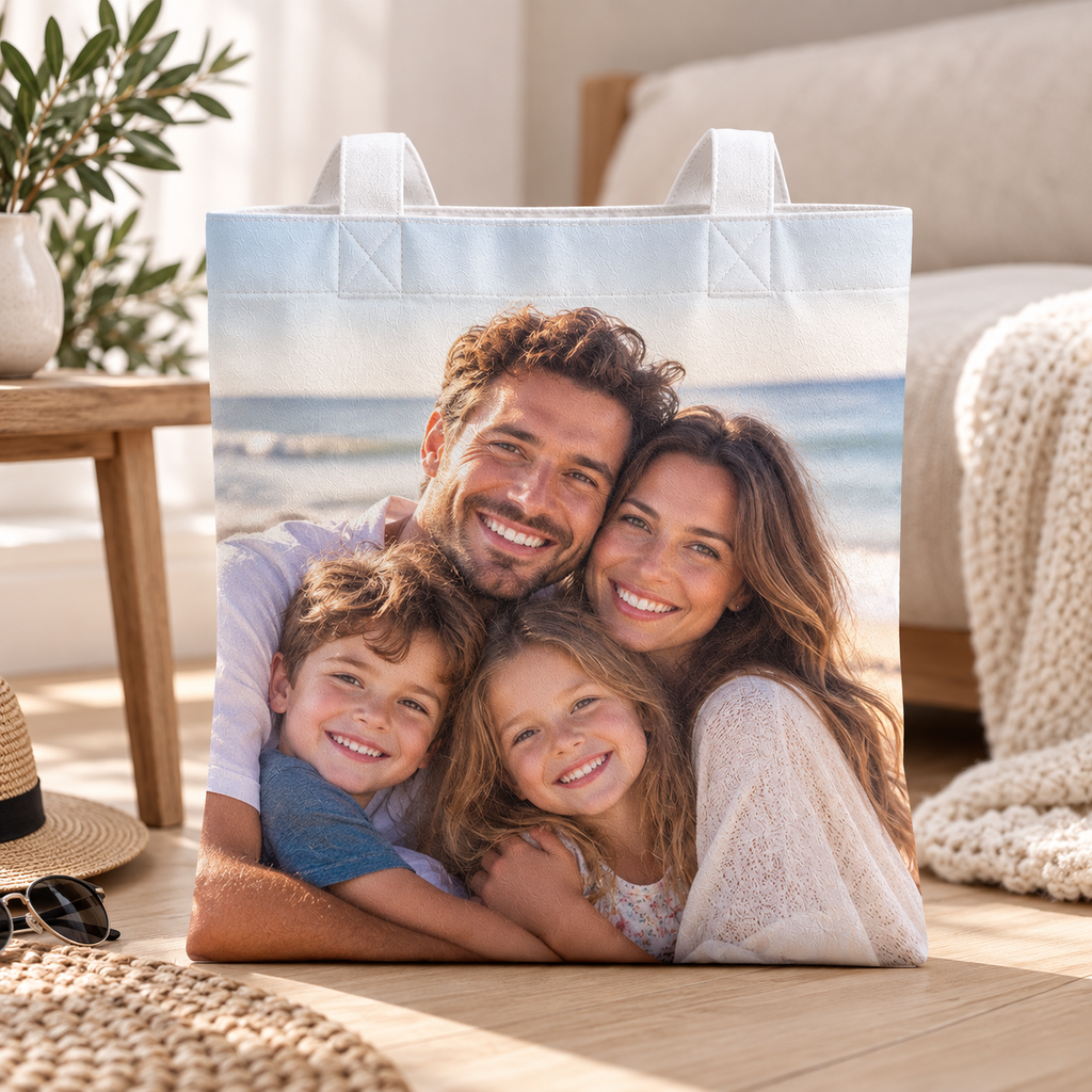 Personalised Tote Bag – Upload Your Own Photo | Custom Photo Shopping Bag